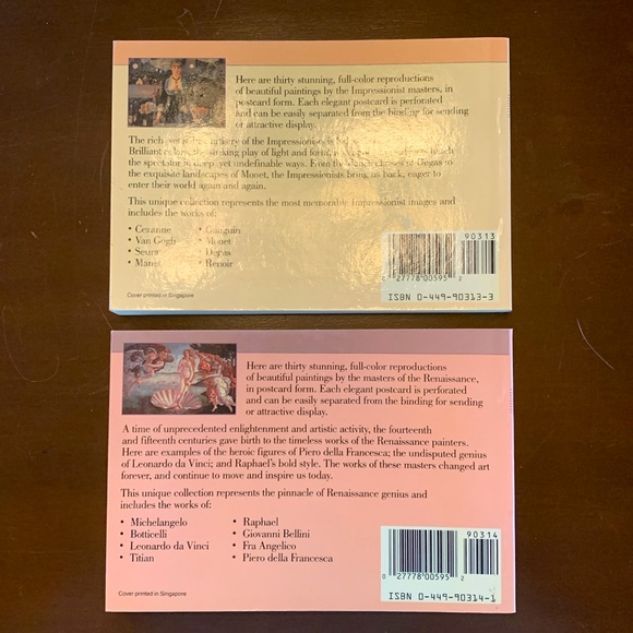 Post card books Impressionists and Renaissance Artists, vintage 1988 - Picture 2 of 10